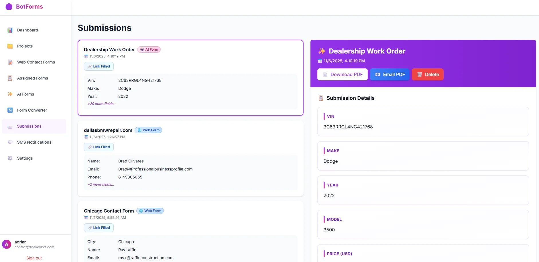 AI form converter transforming PDF documents into interactive digital forms